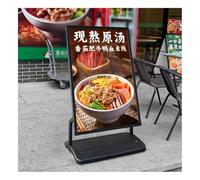 Zfmnoyev Support pour Panneau De Trottoir en Alliage D'aluminium Robuste, Support pour Panneau Publicitaire Résistant Au Vent, Support pour Menu Commercial(65x40x111 cm)