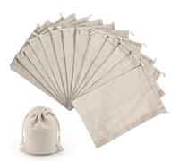 ZFOEFO Lot de 20 Sacs en Tissu en Coton 30 * 19.5CM Sac Cordon Coton Mousseline Réutilisable Sacs Tissu Cordon Sac de Toile de Jute pour Courses Magasin