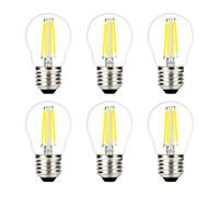ZFQ 4W Ampoules LED Filament E27 G45 Mini Globe Ampoule Non Dimmable, 400 Lumens, 6500K Blanc Froid, Ampoule Edison Vintage Verre Transparent, 80 Ra, Équivalent 40W Incandescence, Lot de 6