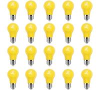 ZFQ Ampoule Colorée E27, 3W LED Ampoules Couleur, Équivalent Incandescence 30W, Jaune, 250LM Ampoule Écoénergétique Colorée, pour Guirlande Colorée Halloween Décoration de Fête de Noël, Lot de 20