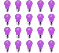 ZFQ Ampoule Colorée E27, 3W LED Ampoules Couleur, Équivalent Incandescence 30W, Violet, 250LM Ampoule Écoénergétique Colorée, pour Guirlande Colorée Halloween Décoration de Fête de Noël, Lot de 20