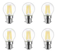 ZFQ Ampoule LED B22 4W, Blanc Chaud 2700K, G45/P45 Mini Globe Ampoules LED de forme sphérique, 400lm, Équivalent 40W Incandescence, Non-Dimmable, Lot de 6