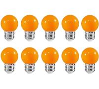 ZFQ Ampoule LED Couleur E27 à baïonnette de couleur orange 2W équivalente 20W, AC 220V-240V, Ampoules de Noël à économie d'énergie pour balles de golf, paquet de 10