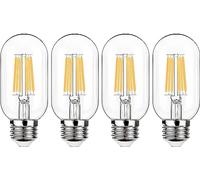 ZFQ Ampoule Vintage E27 LED, Non-dimmable, 6W E27 Ampoule de Filament LED T45 Ampoule 600LM Blanc Chaud 2700K AC 220-240V Lot de 4