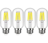 ZFQ Ampoule Vintage E27 LED, Non-dimmable, 6W E27 Ampoule de Filament LED T45 Ampoule 600LM Blanc Froid 6500K AC 220-240V Lot de 4