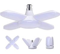 ZFQ Ampoules LED de Garage 60W, B22 Déformable 6800LM, Blanc Chaud 3000K, Lampe Atelier Déformable avec 4 Panneaux Ajustable, Éclairage Plafond LED, pour garage, Entrepôt, Atelier, Sous-sol, Lot de 1