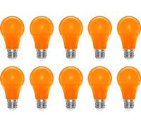 ZFQ Ampoules LED Orange 3W E27, A60 Ampoule colorée E27 Lampe à Filament LED Ampoule, Remplacement à Incandescence 30W, pour Mariage Halloween Noël Fête Décoration de Bar, Non-Diminable (10-Pack)