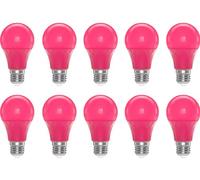 ZFQ Ampoules LED Rose 3W E27, A60 Ampoule colorée E27 Lampe à Filament LED Ampoule, Remplacement à Incandescence 30W, pour Mariage Halloween Noël Fête Décoration de Bar, Non-Diminable (10-Pack)