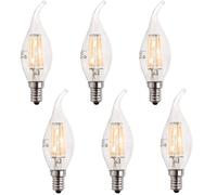 ZFQ E14 Ampoule Flamme LED Dimmable 6W, Blanch Chaud 2700K Edison Vintage Ampoule de conversion 60W, 600lm, Flamme Bougie LED encastrable, Lot de 6