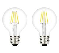 ZFQ E27 Ampoule Edison Retro 4W Globe G80 Ampoule Filament LED équivalent Ampoule Incandescente 40W, 400LM Blanc Froid 6500K, 360° Angle de faisceau, Non dimmable, Lot de 2 (Blanc Froid)