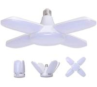 ZFQ Éclairage de Garage à LED, 60W E27 3000K 6000Lm Lampe de Déformable avec 4 Panneaux Réglables, Plafonnier LED pour garage, Entrepôt, Atelier, Sous-sol, Gym, Cuisine (Pack de 1)
