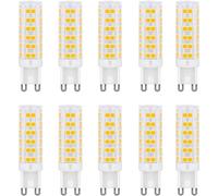 ZFQ Lot de 10 ampoules LED G9, blanc chaud 7 W, ampoules LED G9 3000 K, équivalent à une ampoule halogène de 70 W, ampoule à économie d'énergie, 700 lm, angle de faisceau 360°, AC 220 V-240 V, sans