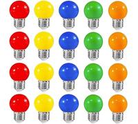 ZFQ Lot de 20 Ampoule LED Couleur E27 2W équivalente 20W E27 Ampoule économie Couleur, LED Ampoules Multicolore pour Maison Bar Fête Décoration d'ambiance (4 par couleur)