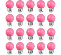 ZFQ Lot de 20 Ampoule LED Couleur E27 2W équivalente 20W E27 Ampoule économie Guirlande lumière de golf Rose LED Ampoules Multicolore pour Maison Bar Fête Décoration d'ambiance