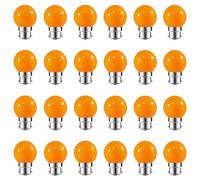 ZFQ Lot de 24 Ampoule LED Couleur B22 2W équivalente 20W B22 Ampoule économie Guirlande lumière de golf Orange LED Ampoules Multicolore pour Maison Bar Fête Décoration d'ambiance