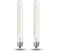 ZFQ Paquet de 2, E27 Ampoules Tubes LED Edison Retro T30 4W 225mm, 40W, Lampe à Filament LED, 400lm Blanc Froid 6000K, Non Dimmable En Verre Clair, Lampe D'éclairage Classique Antique Nostalgique