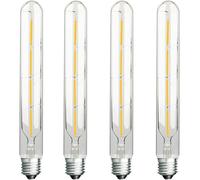 ZFQ Paquet de 4, E27 Ampoules Tubes LED Edison Retro T30 4W 225mm, 40W, Lampe à Filament LED, 400lm Blanc Froid 6000K, Non Dimmable En Verre Clair, Lampe D'éclairage Classique Antique Nostalgique