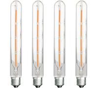 ZFQ Paquet de 4, E27 Ampoules Tubes LED Edison Retro T30 4W 225mm, 40W, Lampe à Filament LED, 400lm Blanc Chaud 2700k, Non Dimmable En Verre Clair, Lampe D'éclairage Classique Antique Nostalgique