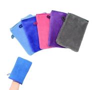 ZFRITP 5 Pcs Gants De Toilette,Gant De Toilette Microfibre,Gant De Toilette Coton,Gant Microfibre Ultra Doux pour Le Bain, Le Démaquillage Et Le Lavage du Visage, 15 X 21 Cm (5 Couleurs)