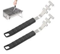 ZFRITP Lève-Grille de Gril, 2 pièces, lève-Grille de Gril Anti-brûlure résistant à la Chaleur, extracteur de Grille de Gril en Acier Inoxydable, Accessoires pour Outils de Barbecue, pour Le Camping