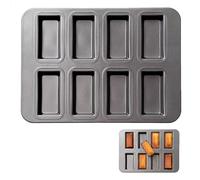 ZFRITP Moule Mini Cake, Moule Financier Metal 8 Troue Plaque À Mini Financiers - 25.5 X 20 Cm - Revêtement Antiadhésif, Acier Au Carbone De Qualité Alimentaire Cake Pan