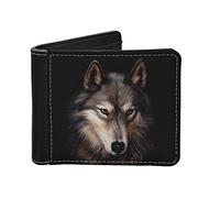 ZFRXIGN Portefeuille pour homme en cuir avec porte-cartes Motif loup cool Taille unique classique, Cool Wolf, Taille unique, Classique