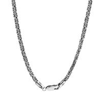 ZFSBRTL Chaîne 925 Hommes Femmes Collier Argent 2.5MM - Collier Vintage King Collier Byzantin Viking Tricoté À La Main Collier Hip Hop Bijoux Anniversaire,60CM