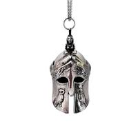 ZFSBRTL Collier avec Pendentif Masque de Casque Viking, Nordique Rétro Médiéval Grec Ancien Guerrier Spartiate Insigne Amulette Rune Bijoux Cadeau Motard Hip-Hop Décoration Chaîne de 60 Cm