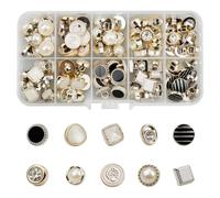 Zfseyuh 100 Pièces Boutons Mercerie Perle Artificielle, Avec Tige à Coudre Décoratifs Pour Chemises Costumes Vestes Pulls 9.5mm-12mm