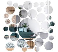 Zfseyuh 33 Pièces Sticker Muraux Cercle Miroir Autocollant, 3D Miroir Acrylique Rondes DIY Sticker Mural Miroire Deco Murale pour Décoration Chambre Salon Maison