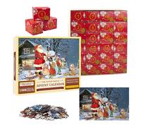 Zfseyuh Calendrier de l'Avent Puzzle,Calendrier de l'Avent 2024 Puzzle, Puzzle de Noël 1008 Puzzles du Calendrier Avent Cadeaux Adultes et Enfants,24 Boîtes (50 * 70cm)