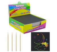 Zfseyuh Carte à Gratter Enfant,200 Pièces Carte a Gratter Annonce Fille ou Garçon,Papier Brouillon Couleur, Gratter Papier avec 4 Stylos en Bois pour Peinture et Artisanat DIY