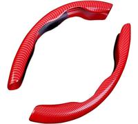ZFSMHLH Couvre Volant Voiture pour Citroen DS3/DS3 Racing/DS3 Cabrio/DS4/DS5/DS3 Crossback/DS 4S, Antidérapant, Respirant, Fibre de Carbone Universelle Protege Volant Voiture Accessoire Voiture,Red