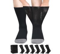ZFSOCK Chaussettes Diabétiques Homme et Femme: Chaussette sans Elastique ＆ sans Couture Coton Non Comprimantes et Amples avec Bord Confortable Pieds Gonflés Gros Mollet - 6 Paires Noir Gris 43-46