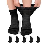 ZFSOCK Chaussettes Diabétiques Homme Femme: Chaussette Bambou Sans Elastique Extra Large Sans Couture Non Comprimantes Amples Socquettes Classiques Diabetique Noir 5 Paires Taille 43-46