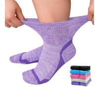 ZFSOCK Chaussettes Diabétiques Homme Femme: Chaussette Bambou Sans Elastique Extra Large Sans Couture Non Comprimantes Amples Socquettes Classiques Diabetique Assortis 5 Paires Taille 35-38