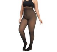ZFSOCK Collant Polaire Thermique Femme: Legging Collants Hiver Grande Taille Effet Translucide Taille Haute Sculptante Chauds et Élastiques - Parfaits avec Robe Jupe ou Bottes 1 Paire 5XL/6XL