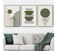 ZFTCN Lot de 3 posters bohèmes abstraits - Dessin au trait femme, feuille botanique, art mural, sans cadre (3 pièces, 20 x 30 cm)