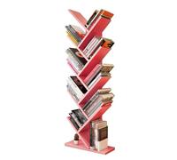 ZFUCMAYL Étagère À Livres À 9 Niveaux, Support De Rangement Peu Encombrant for CD/Films/Livres, Bibliothèque sur Pied, Étagère À Livres for Chambre À Coucher, Salon, Bureau À Domicile(Pink)