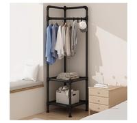 ZFUCMAYL Portemanteau D'angle, Porte-vêtements Autonomes En Alliage D'aluminium Robuste, Porte-vêtements D'entrée Avec Rangement, Gain De Place, For Écharpe, Sac, Vêtements, Chapeau(Black)