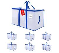 ZFWDSY Lot de 6 Sac de Déménagement, 105L Vêtements grand Sac de Rangement Format avec fermetures éclair et poignées de transport, Alternatives aux Cartons de Déménagement