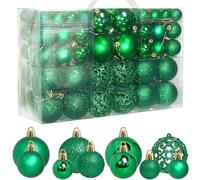 ZFYQ 100 Boules de Noël, Ensemble de Boules pour Sapin, Décoration à Suspendre Ensemble 3/4/6 cm, Adaptées aux Arbre de Noël Fenêtres Guirlandes, Ornements de Noel, Vert