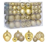 ZFYQ 100Pcs Boules de Noël, Ensemble de Boules à Suspendre Décoratives pour Décorations d'arbre de Noël de Vacances, Or