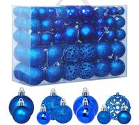 ZFYQ 100Pcs Boules de Noël, Ensemble de Boules à Suspendre Décoratives pour Décorations d'arbre de Noël de Vacances, Bleu