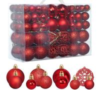 ZFYQ 100Pcs Boules de Noël, Ensemble de Boules à Suspendre Décoratives pour Décorations d'arbre de Noël de Vacances, Rouge