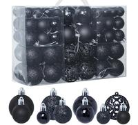 ZFYQ 100Pcs Boules de Noël, Ensemble de Boules à Suspendre Décoratives pour Décorations d'arbre de Noël de Vacances, Noir