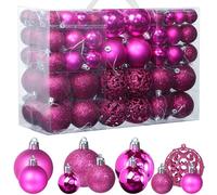 ZFYQ 100Pcs Boules de Noël, Ensemble de Boules à Suspendre Décoratives pour Décorations d'arbre de Noël de Vacances, Rose