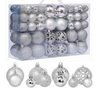 ZFYQ 100Pcs Boules de Noël, Ensemble de Boules à Suspendre Décoratives pour Décorations d'arbre de Noël de Vacances, Argenté