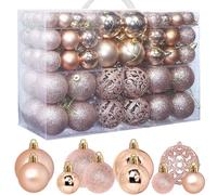 ZFYQ 100Pcs Boules de Noël, Ensemble de Boules à Suspendre Décoratives pour Décorations d'arbre de Noël de Vacances, Champagne