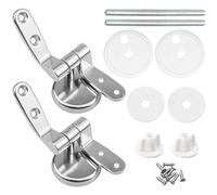 ZFYQ Charnière Abattant WC de Rechange, Lot de 2 Charnières de Siège de Toilette en Alliage de Zinc pour en Bois, Résine, MDF, y compris Raccords